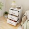 White Engineered Wood 3-Drawer Nightstand for Bedroom & Living Room